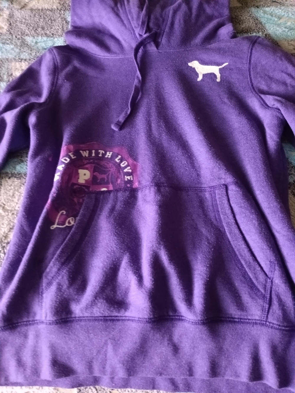Victoria Seceret Purple Pullover Hoodie with Dog Logo